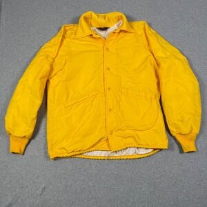 Vintage 70s Pla-Jac by Dunbrooke Yellow Coaches Jacket Mens Medium Made in USA
